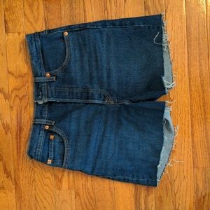 Levi High waist button fly cut off shorts